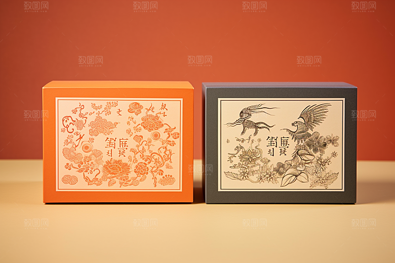 中式礼盒包装设计实物样机