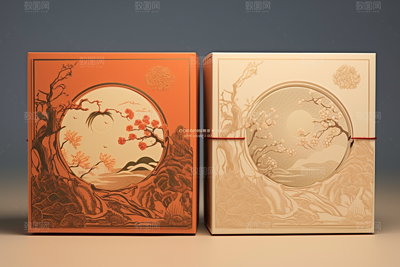 中式礼盒礼物中国风样机