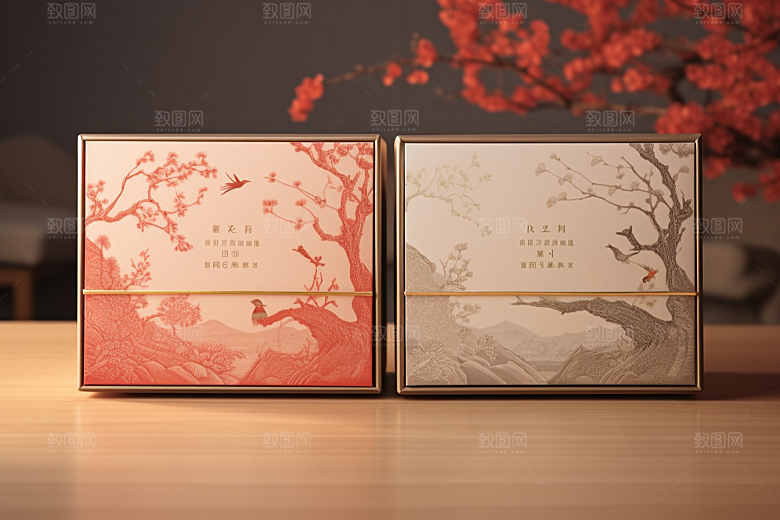 中式礼盒大气包装设计样机