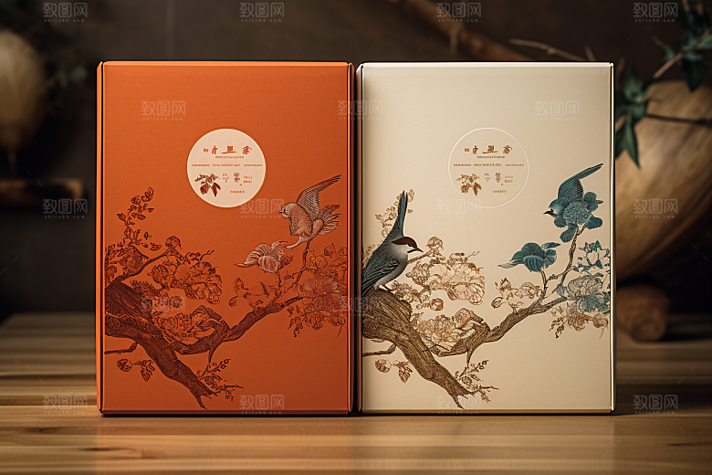 中式礼盒礼物中国风样机