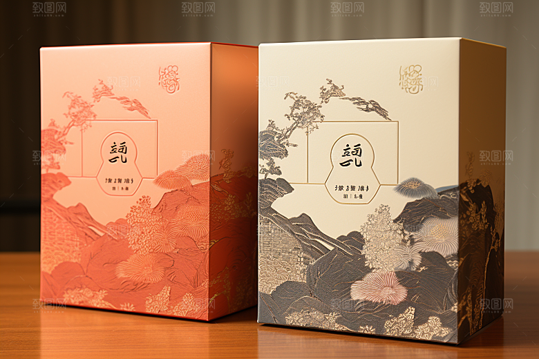 中式礼盒清新大气样机