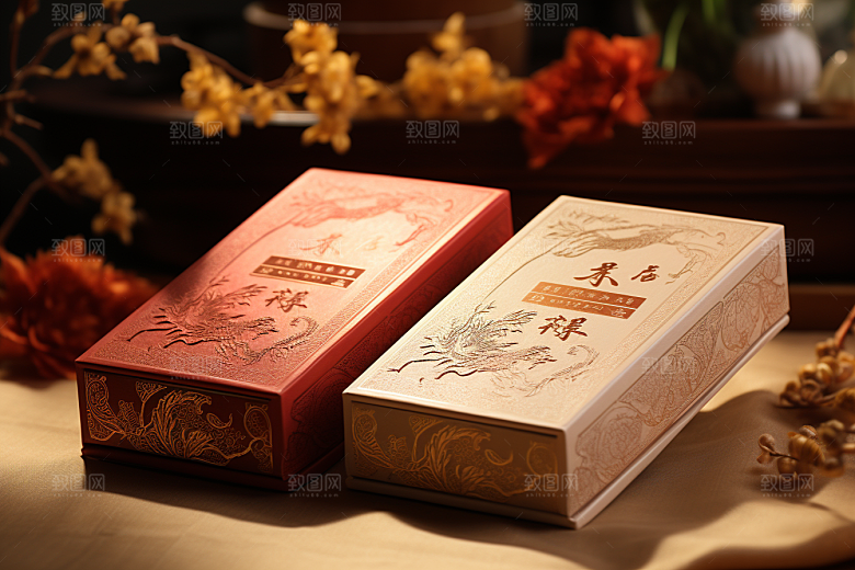 中式礼盒高端清新样机