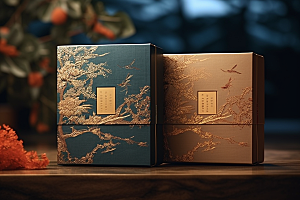 中式礼盒礼物中国风样机