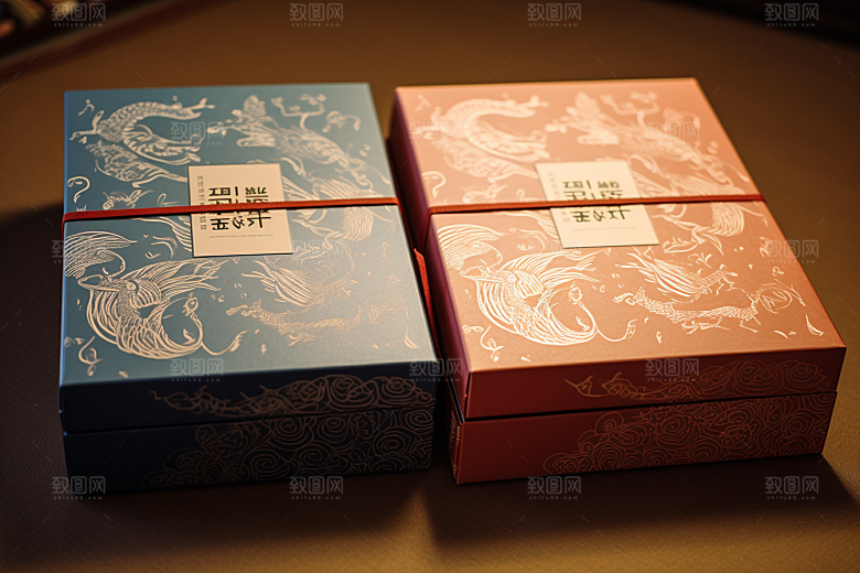 中式礼盒高端清新样机