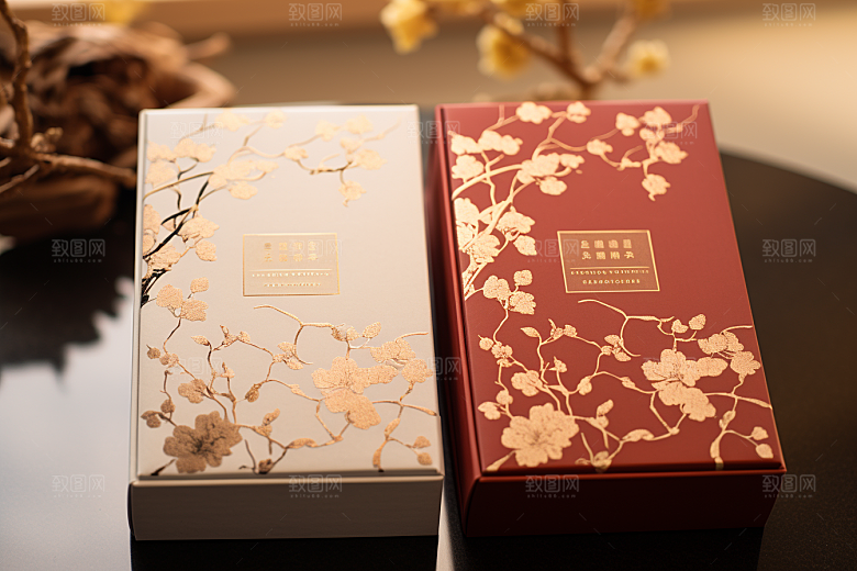 中式礼盒雅致中国风样机