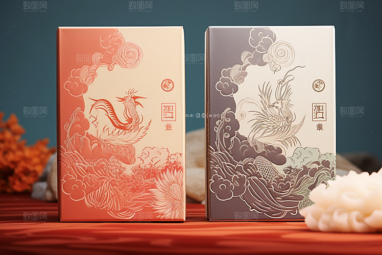 中式礼盒立体高端样机