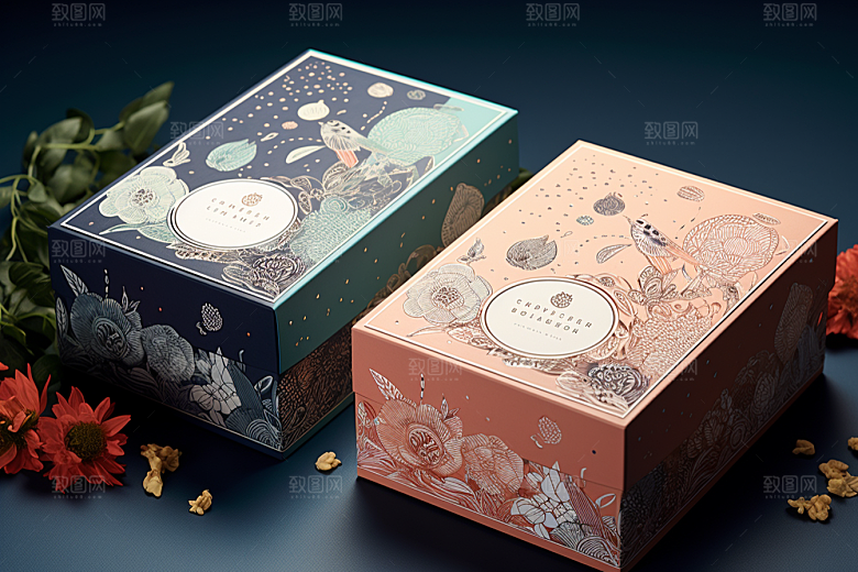 中式礼盒立体实物样机