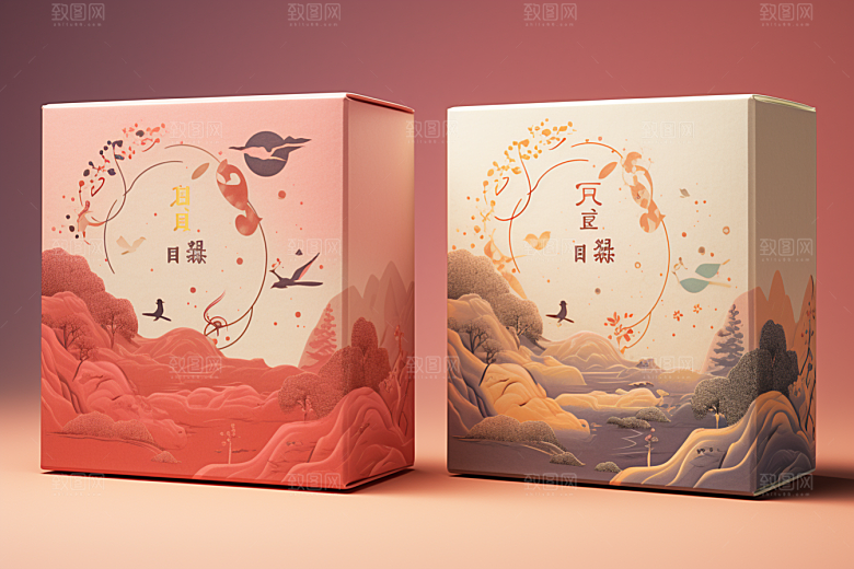 中式礼盒大气雅致样机