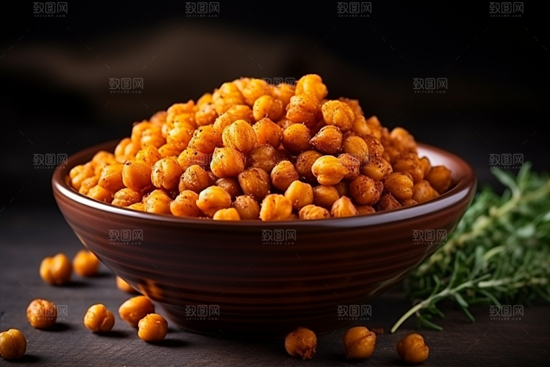 零食黄金豆油炸食品美食摄影图