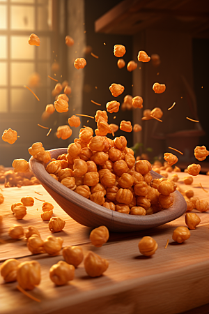 零食黄金豆油炸食品高清摄影图