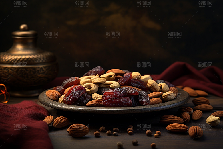 坚果礼盒年货礼盒零食摄影图