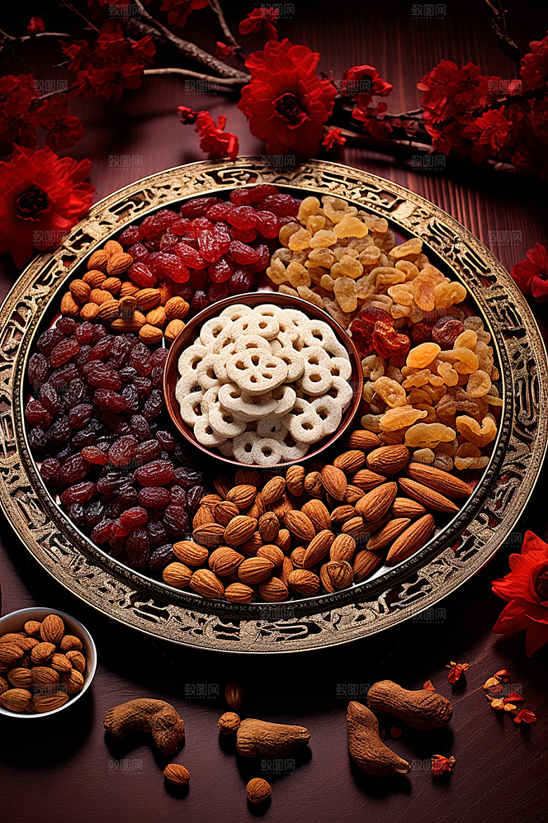 坚果礼盒新年春节摄影图