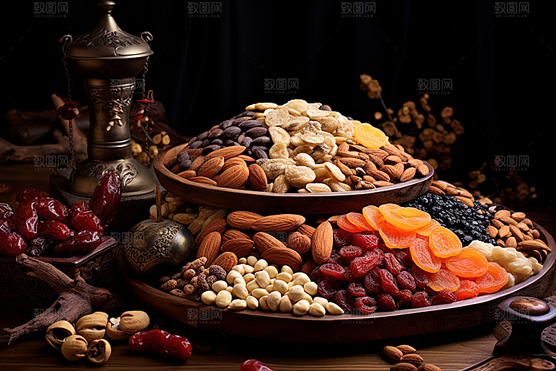 坚果礼盒美食过年摄影图