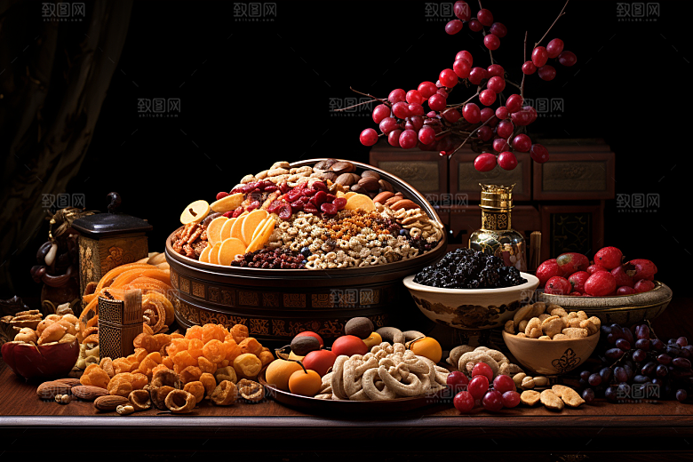 坚果礼盒零食炒货摄影图