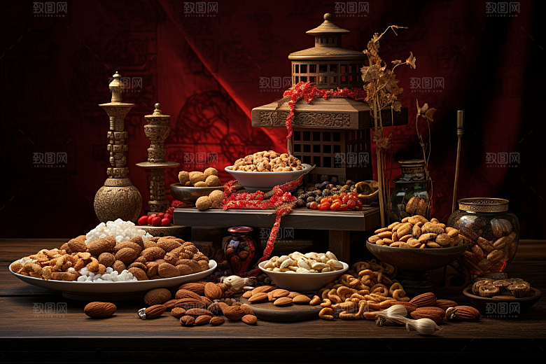 坚果礼盒高清新年摄影图