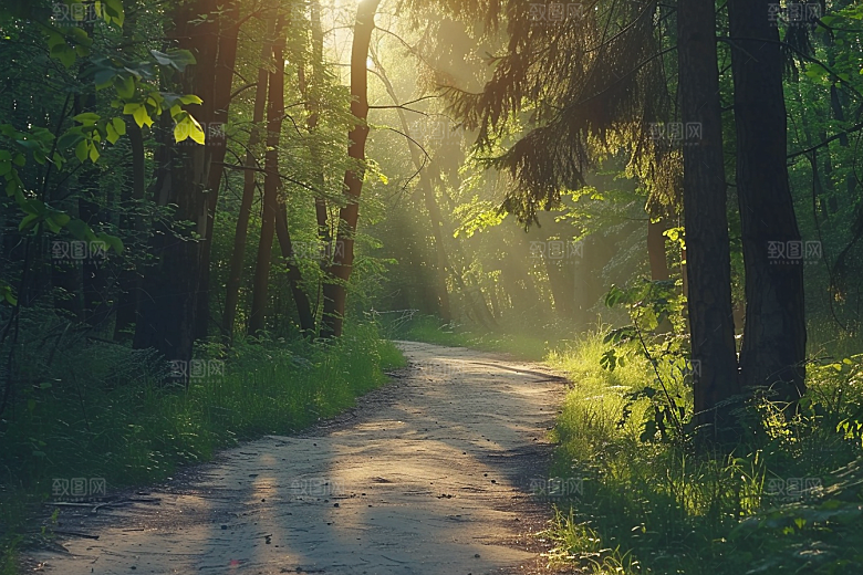 林荫小路山林野营摄影图