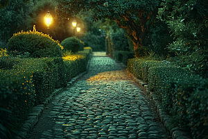 林荫小路徒步高清摄影图