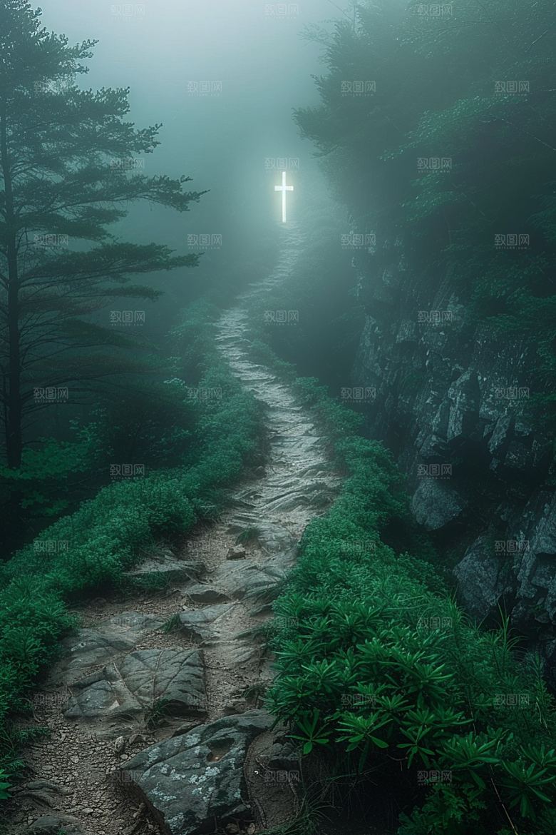 林荫小路树林野营摄影图
