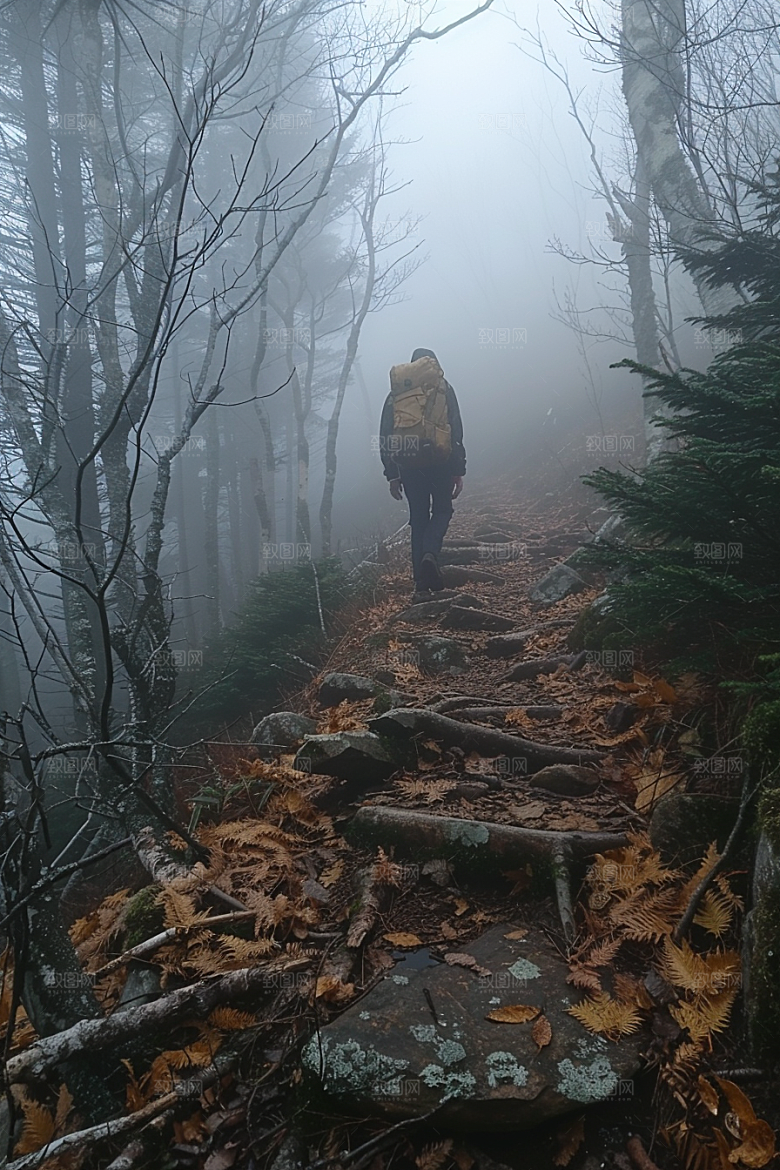 林荫小路山林旅行摄影图