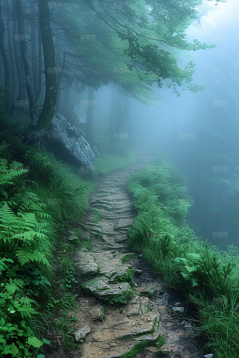 林荫小路旅行自然摄影图