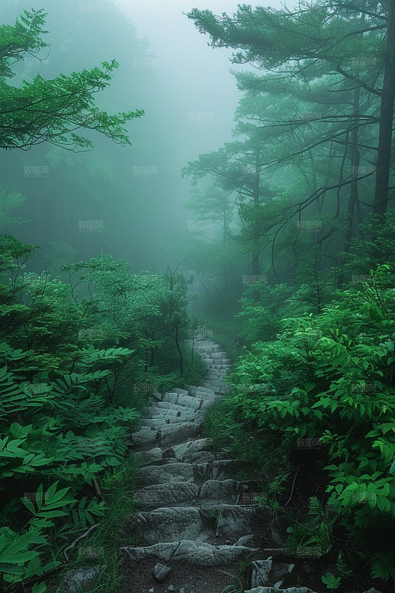 林荫小路林间自然摄影图