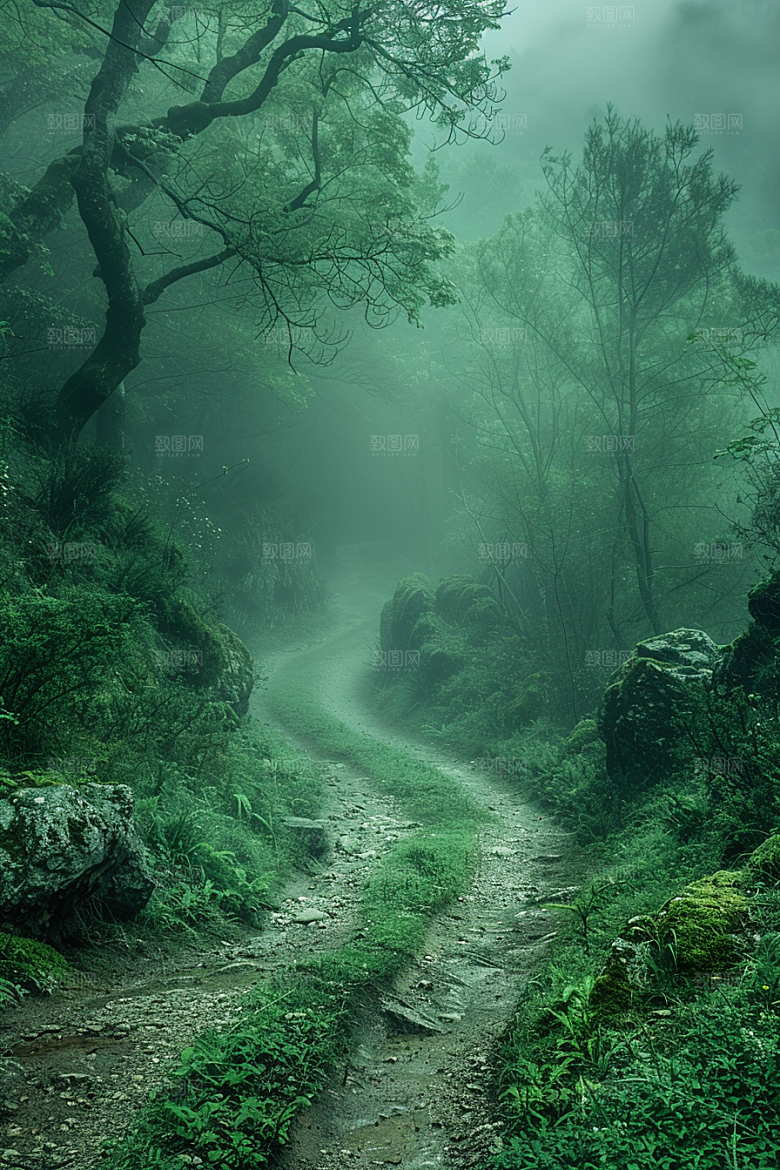 林荫小路旅游环境优美摄影图