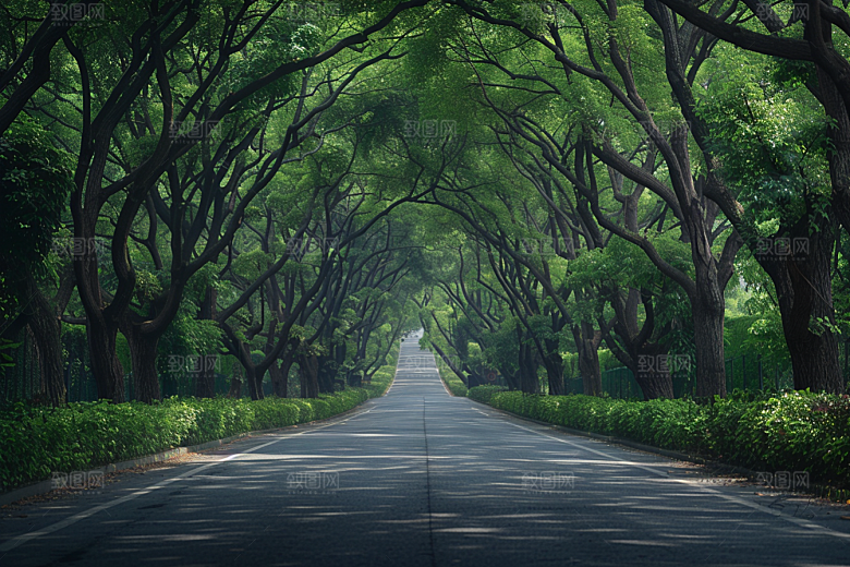 林荫小路高清空气清新摄影图