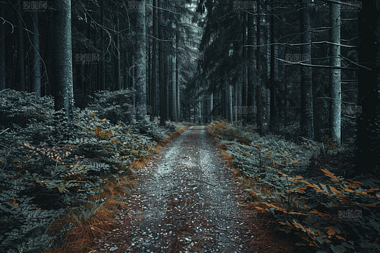 林荫小路自然露营摄影图