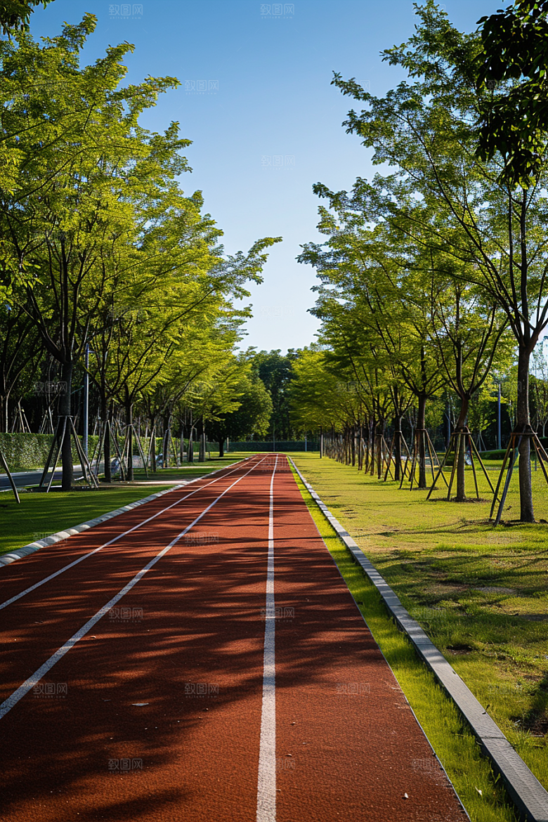 林荫小路绿色空气清新摄影图