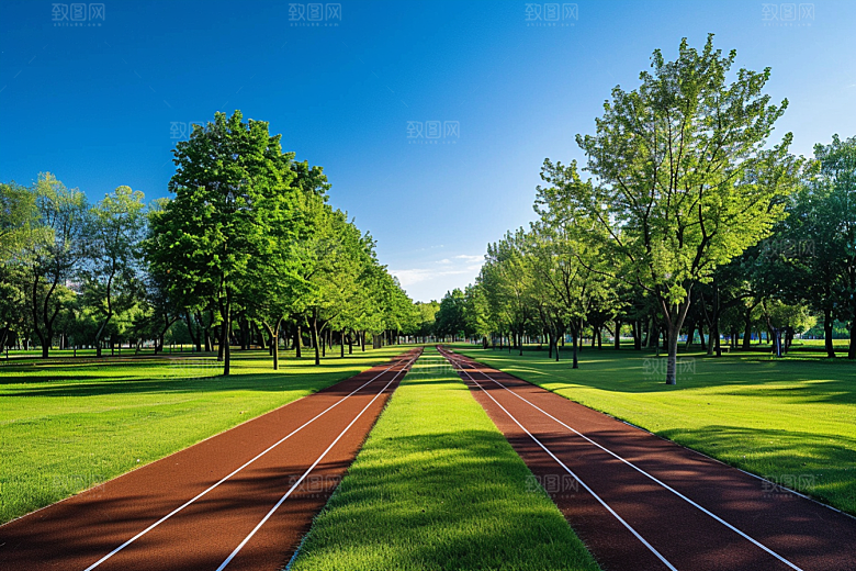 林荫小路徒步旅游摄影图