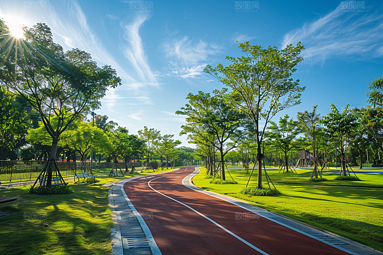 林荫小路林间野营摄影图