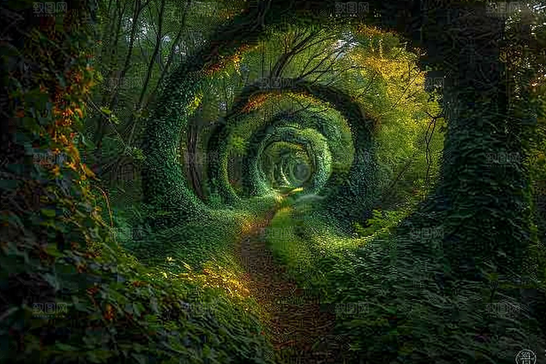 林荫小路旅游植物摄影图