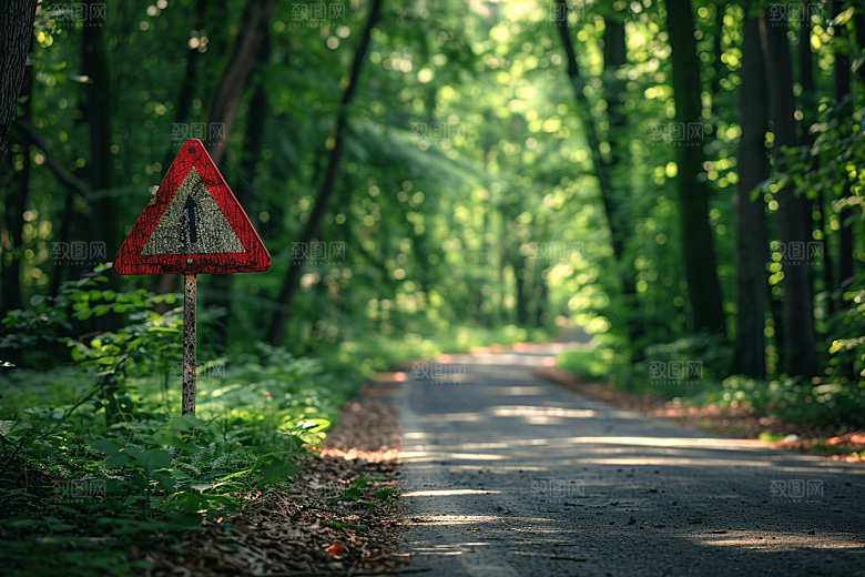林荫小路户外野营摄影图