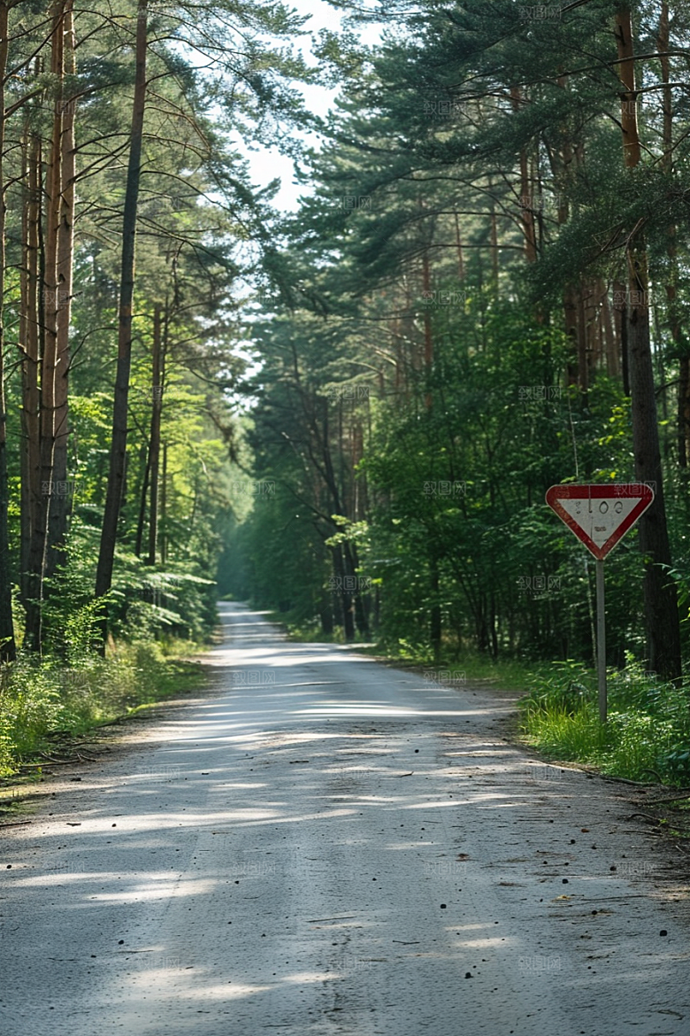 林荫小路野营高清摄影图