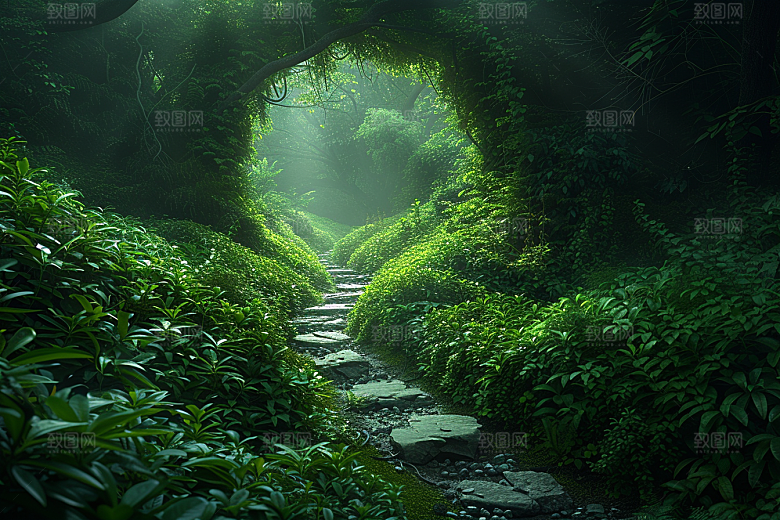 林荫小路自然树林摄影图