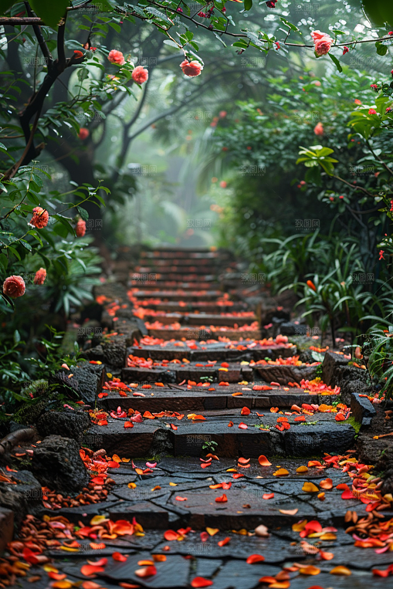 林荫小路旅游山林摄影图