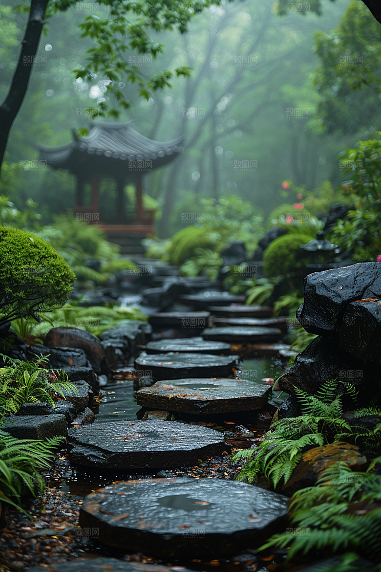林荫小路绿色高清摄影图