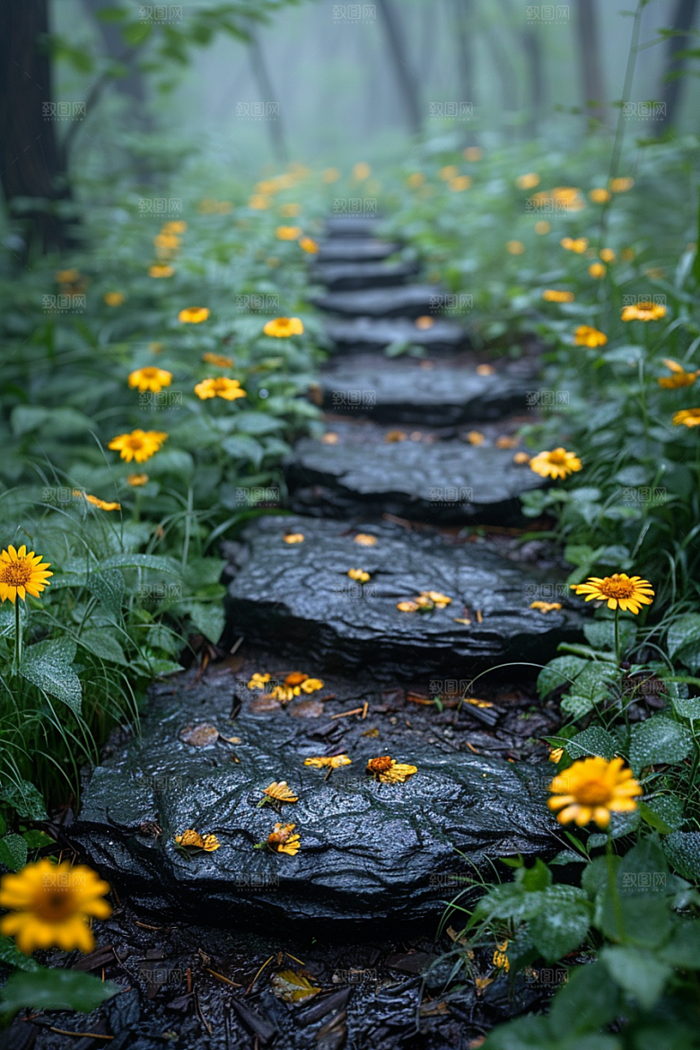 林荫小路旅行自然摄影图