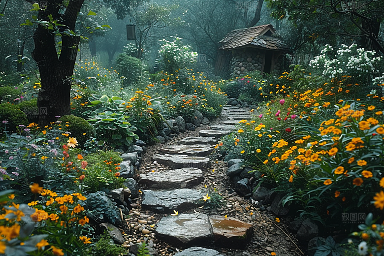 林荫小路树林旅行摄影图