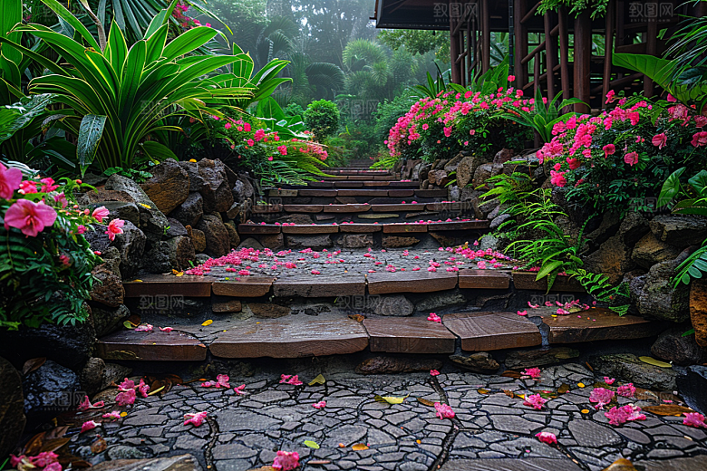 林荫小路植物旅行摄影图