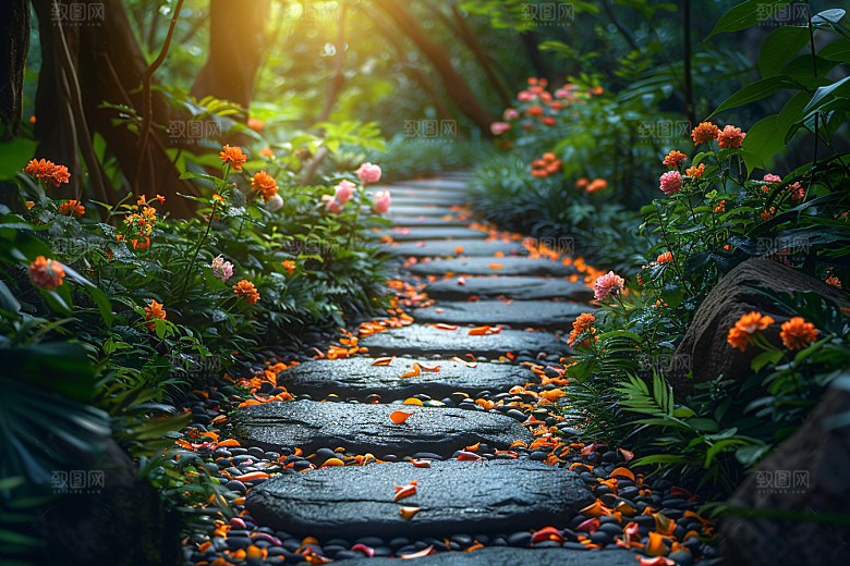 林荫小路旅游户外摄影图
