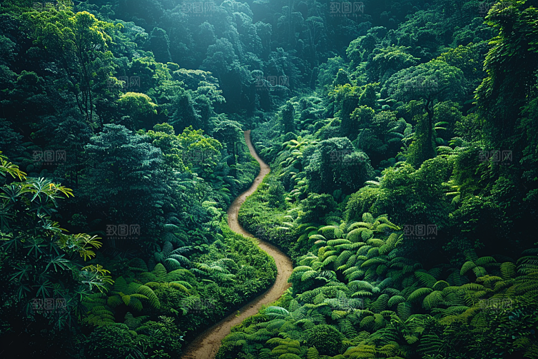 林荫小路高清绿色摄影图