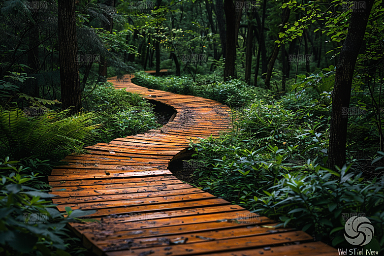 林荫小路绿色旅行摄影图
