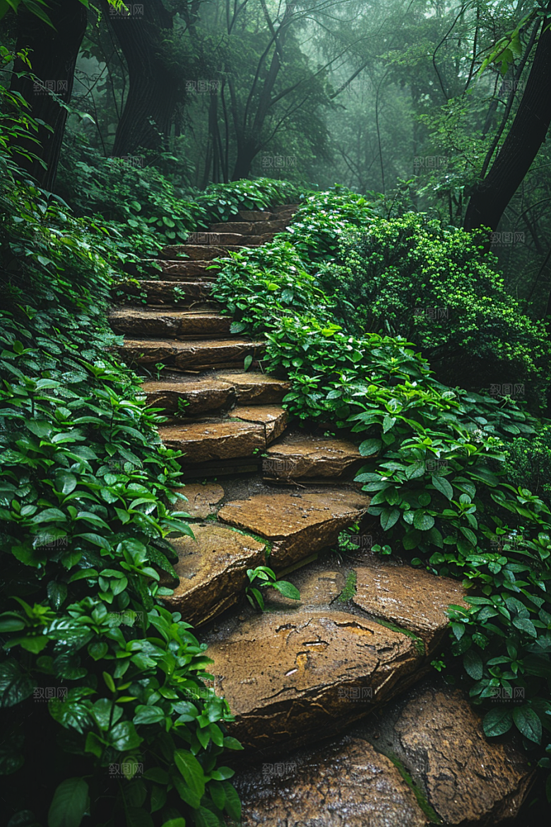 林荫小路绿色野营摄影图
