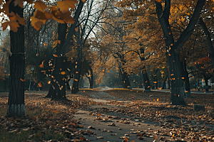 林荫小路旅游植物摄影图