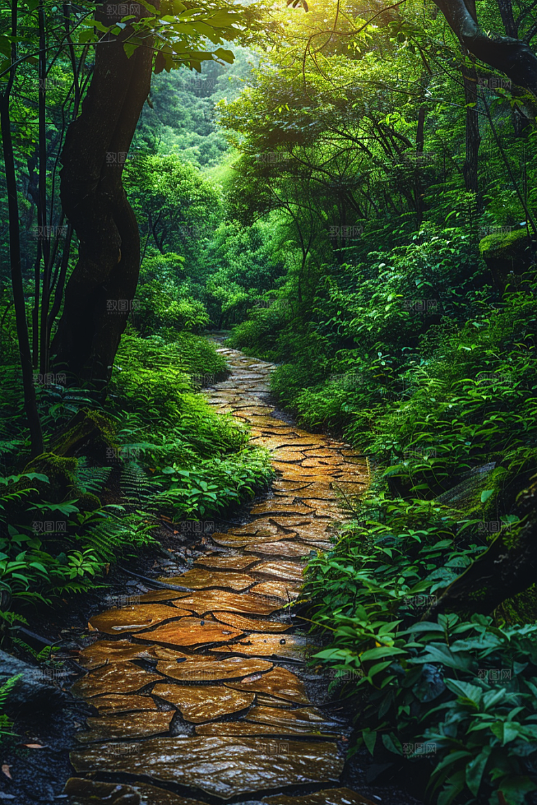 林荫小路户外自然摄影图