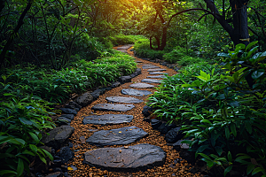 林荫小路旅行环境优美摄影图