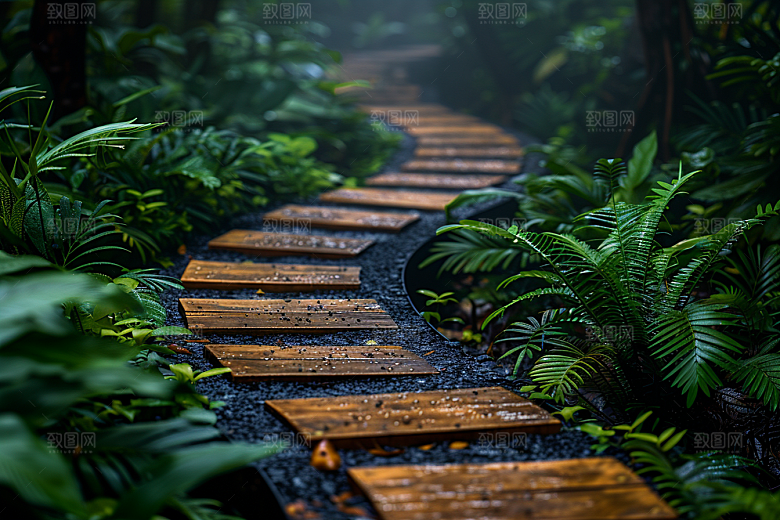 林荫小路山林野营摄影图