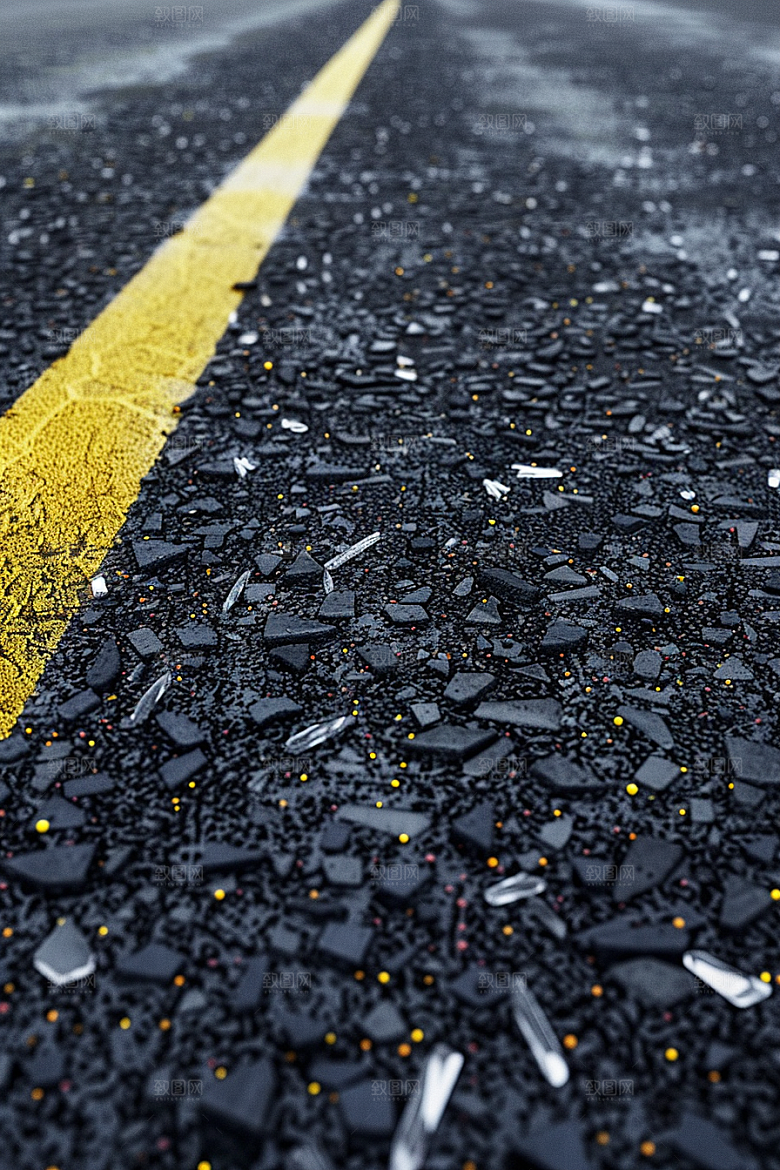 柏油马路自驾地平线素材