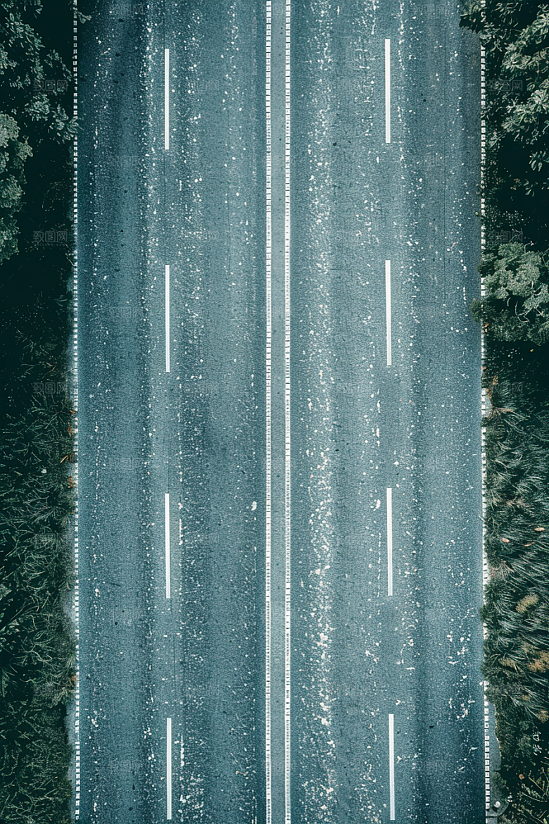 柏油马路延伸场景素材